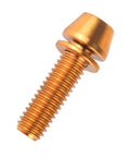 ✝️ VAMUOEFL Titanium Bolt M5x16 18 20mm Allen Hex Tapered Head with Washer for MTB Road Bicycle Parts Bike Stem Screw 6Pcs Gold