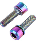 Colorful titanium bolts M6x20mm, Allen hex pillar head, pack of 4