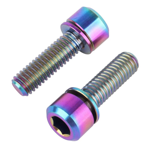 Colorful titanium bolts M6x20mm, Allen hex pillar head, pack of 4