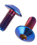 ✝️ UHDFBDHF 4PCS Titanium Bolt M5 M6 12/15/20mm Torx Head Screw for Bicycle Motorcycle (Burnt Blue, M6x15mm), close-up view