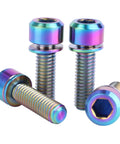 Colorful titanium bolts M6x20mm with Allen hex pillar head, pack of 4. ✝️ UHDFBDHF Titanium Bolt M6x16 18 20mm for bicycles.