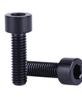 Black titanium bolt, focus on UHDFBDHF 4PCS Titanium Bolt Ti Screw M6x20mm with Allen hex head, side-by-side view.