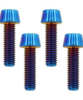 ✝️ TIRYTU Titanium Bolts M6X20 - Lightweight Design in Burnt Blue, ideal for motorcycles, bicycles, and aerospace, 4-pack hex socket screws