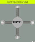 ✝️ TIRYTU Titanium Bolts M8x20mm - Lightweight Design in star pattern arrangement four bolts visible