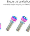✝️ Juscycling Pack of 4 pcs Titanium Bolts Screws for MTB Road Bicycle and Mountain Bike Disc Caliper, M6X20mm (Oil Slick)