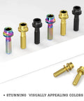 ✝️ Juscycling Pack of 6 pcs Titanium Bolts Screws for MTB Road Bicycle and Mountain Bike Stem, M5X18mm (Oil Slick) in various colors