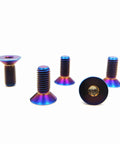✝️ RISON Titanium Ti Bolts M5x15mm Titanium Countersunk Hex Socket Cap Bolt Burnt Blue Flat Head Hex Socket Cap Screw Bolt Pack of 5