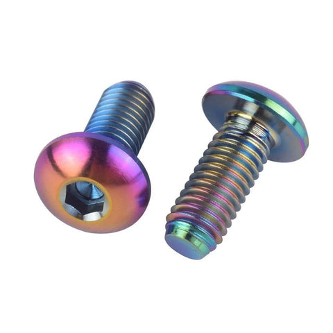 Colorful screws from ✝️ VAMUOEFL Titanium Bicycle Water Bottle Cage M5x8 10 12 15mm Bolt Button Head Allen Key Screws 10Pcs