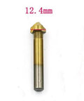 Durable Titanium Plated Countersunk Drill Bit 12.4mm Diameter, 8mm Shank, 90 Degree Three Flute Alloy Chamfering Bit image