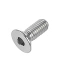 Wanyifa Titanium Ti M6x15mm countersunk flat head hex socket cap screw bolt pack of 4, normal titanium, front view image showing thread detail
