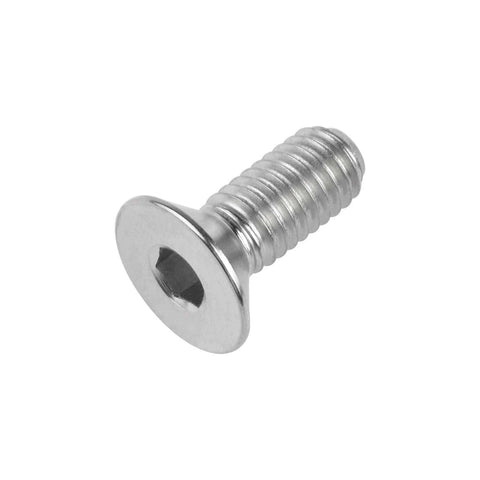 Wanyifa Titanium Ti M6x15mm countersunk flat head hex socket cap screw bolt pack of 4, normal titanium, front view image showing thread detail