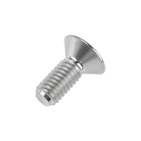 Wanyifa Titanium Ti M6x15mm Countersunk Flat Head Hex Socket Cap Screw Bolt, side view, titanium finish, 4-pack