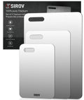 Titanium Cutting Board Set of 3, Premium Pure Titanium Chopping Boards for Kitchen on display, packaging visible, non-toxic, dishwasher safe