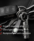 ✝️ FEGVE Titanium D Ring Key Ring with screwdriver, Car Fob holder Keychain Men Key Shackle Horseshoe Clasp (Black + 3 Keyring).