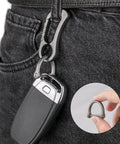 ✝️ TISUR Titanium D-Rings with Screw Shackle, D Shape Key Chains Rings attached to jeans, small image of person holding ring inset