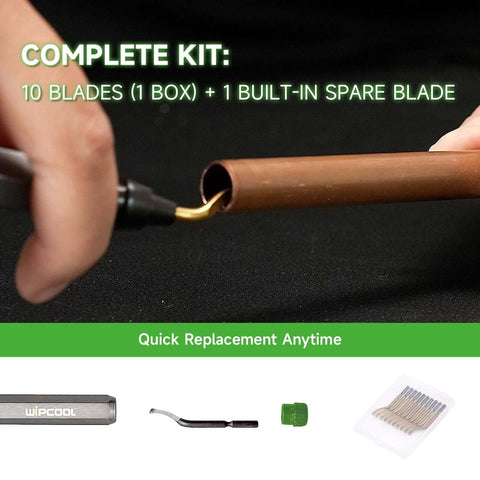 Titanium Coated Pipe Deburring Tool With 10 High Speed Steel Blades for deburring copper pipe edges.