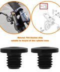 YINETTECH 2 Sets TC4 Titanium Disc Brake Bleed Screws with O-Rings M5x8.5mm shown with bicycle hydraulic caliper diagram