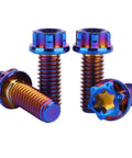 ✝️ UHDFBDHF Titanium Flange Head Bolt M6x10 15 20mm T30 Torx Screw Pack of 4 (Burnt Blue, M6x15mm) close-up view