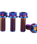 ✝️ UHDFBDHF Titanium Flange Head Bolt M6x10 15 20mm T30 Torx Screw Pack of 4 (Burnt Blue, M6x15mm)