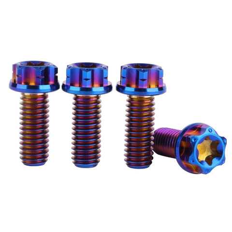 ✝️ UHDFBDHF Titanium Flange Head Bolt M6x10 15 20mm T30 Torx Screw Pack of 4 (Burnt Blue, M6x15mm)