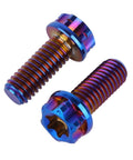 UHDFBDHF Titanium Flange Head Bolt M6x10 15 20mm T30 Torx Screw Pack of 4 (Burnt Blue, M6x15mm)
