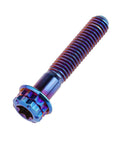 Wanyifa Titanium Flange 12 Point M6x30mm, Burning Blue Screw Bolt, side view, pack of 4, 50mm size, metallic finish
