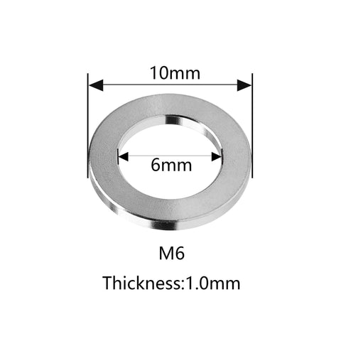 Yaruijia Titanium Flat Washer M6, aerospace grade 6AL4V, sealing ring for screws, 10mm outer diameter, 1mm thickness.