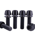 ✝️ UHDFBDHF 6PCS Titanium Screw Internal Hex M5x16mm 18mm 20mm Tapered Head Bolt with Washer for Bicycle Stem (Black, M5x16mm)
