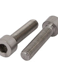 ✝️ uxcell 2 Pcs M8x35mm Thread Hex Socket Drive Cap Head Titanium Screw, front view showing threaded details