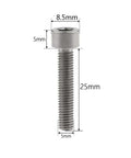 Wanyifa Titanium Ti M5 x 10 12 15 18 20 25 30 35 40 45 50 55 60mm Bicycle Allen Hex Socket Head Screw, M5x25mm, side view