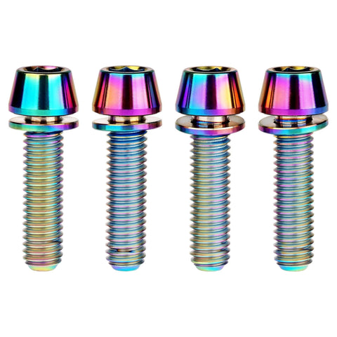 Multicolored ✝️ Wanyifa Titanium M6x16 18 20 25mm Hex Tapered Head for Bicycle Crank Brake Fixed Upgrade Screw Pack of 4