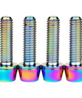 Multicolored ✝️ Wanyifa Titanium M6x16 18 20 25mm Hex Tapered Head for Bicycle Crank Brake Fixed Upgrade Screw Pack of 4