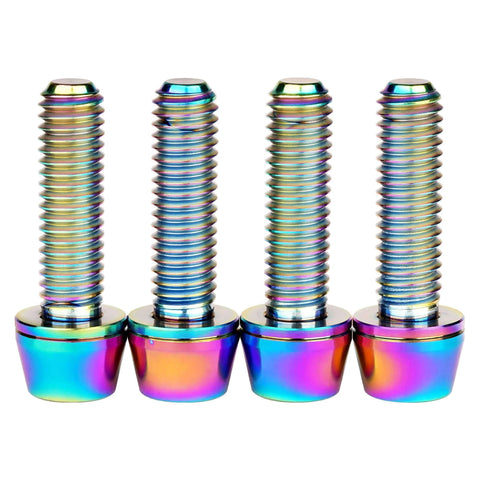 Multicolored ✝️ Wanyifa Titanium M6x16 18 20 25mm Hex Tapered Head for Bicycle Crank Brake Fixed Upgrade Screw Pack of 4