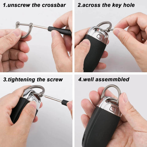 Instructions on assembling ✝️ TISUR Titanium D-Rings with Screw Shackle, D Shape Key Chains Rings, for car keys or DIY crafts