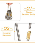 ✝️ Skylety 10 Pieces Mini Titanium Locking Clips D-Ring Locking Snap Keychain Keyring Screw Lock Buckle shown in detail