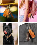 Skylety 10 Pieces Mini Titanium Locking Clips D-Ring Locking Snap Keychain Keyring on keys attached to bag, dog collar, and belt.