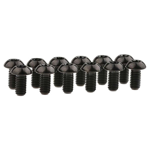 12 Pcs M5x10 Titanium Torx Bolts for Bicycle Disc Brake Rotors Made from Grade 5 6AL 4V Titanium Alloy Featuring T25 Torx Head