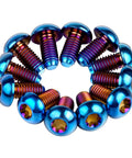 12 Pcs M5x10 Titanium Torx Bolts for Bicycle Disc Brake Rotors with T25 Torx Head in Burnt Blue Finish