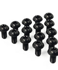 Set Of Twelve Titanium M5x10mm Rotor Bolts For MTB Mountain Bike Disc Brake Rotors Featuring Torx T25 Head Grade 5 Titanium Black Finish
