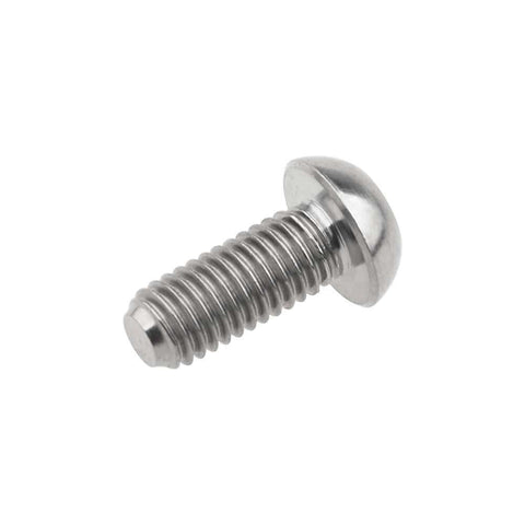 Close-up of a single bolt from the 4 pcs titanium M5 x 12mm Torx head bolts for bicycle bottle cage, showing its smooth metallic finish.