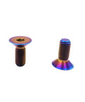 ✝️ RISON Titanium Ti Bolts M5x15mm Titanium Countersunk Hex Socket Cap Bolt Burnt Blue shown front and side view.