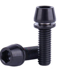 ✝️ UHDFBDHF 6PCS Titanium Screw Internal Hex M5x16mm 18mm 20mm Tapered Head Bolt with Washer for Bicycle Stem in Black