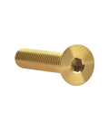 ✝️ Wanyifa Titanium Ti M5x10 12 15 20 25mm Countersunk Flat Head Hex Socket Cap Screw Bolt Pack of 4 (M5x25mm, Gold) shown alone