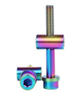 Colorful titanium bolts and nuts from ✝️ UHDFBDHF 2PCS Titanium M5x40mm Bolt Nut Washer Bicycle SeatPost Fixed Bolt (Ranibow)