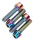 Wanyifa Titanium M6x16 18 20 25mm Hex Tapered Head for Bicycle Crank Brake Fixed Upgrade Screw Pack of 4 Multicolored M6x20mm
