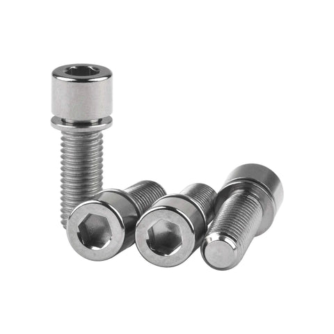 Wanyifa Titanium Ti Bolt M7 x 20mm Allen Head with Washers Bike Scewrs Pack of 4 on white background