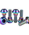 Colorful UHDFBDHF 6Pcs Titanium Screw Motorcycle Brake Disc Bolt M6 x 20mm displayed on a white background for Suzuki Yamaha