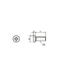 Technical drawing of ✝️ SNZT M1.6-2 NBK 2mm Titanium Pan Head Machine Screws for Precision Instruments, side and top view.