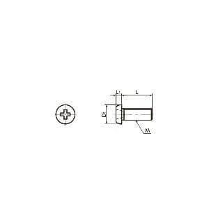 Technical drawing of ✝️ SNZT M1.6-2 NBK 2mm Titanium Pan Head Machine Screws for Precision Instruments, side and top view.