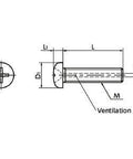 Mechanical diagram of ✝️ 10-Pack Made in Japan SVPT-M3-6 NBK Phillips Cross Recessed Pan Head Titanium Machine Vacuum Vented Screws